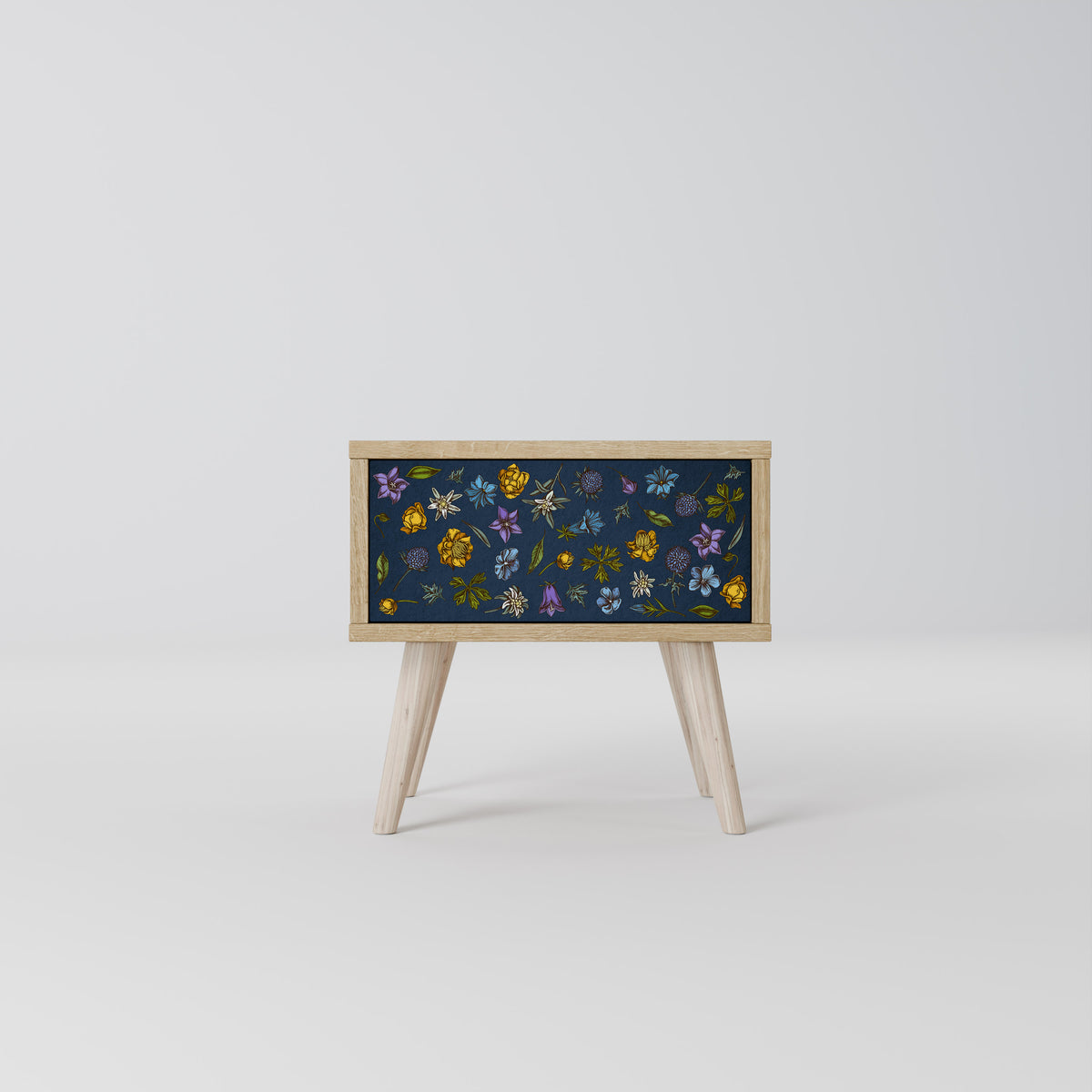 FLOWERS ON NAVY BLUE Nachttisch