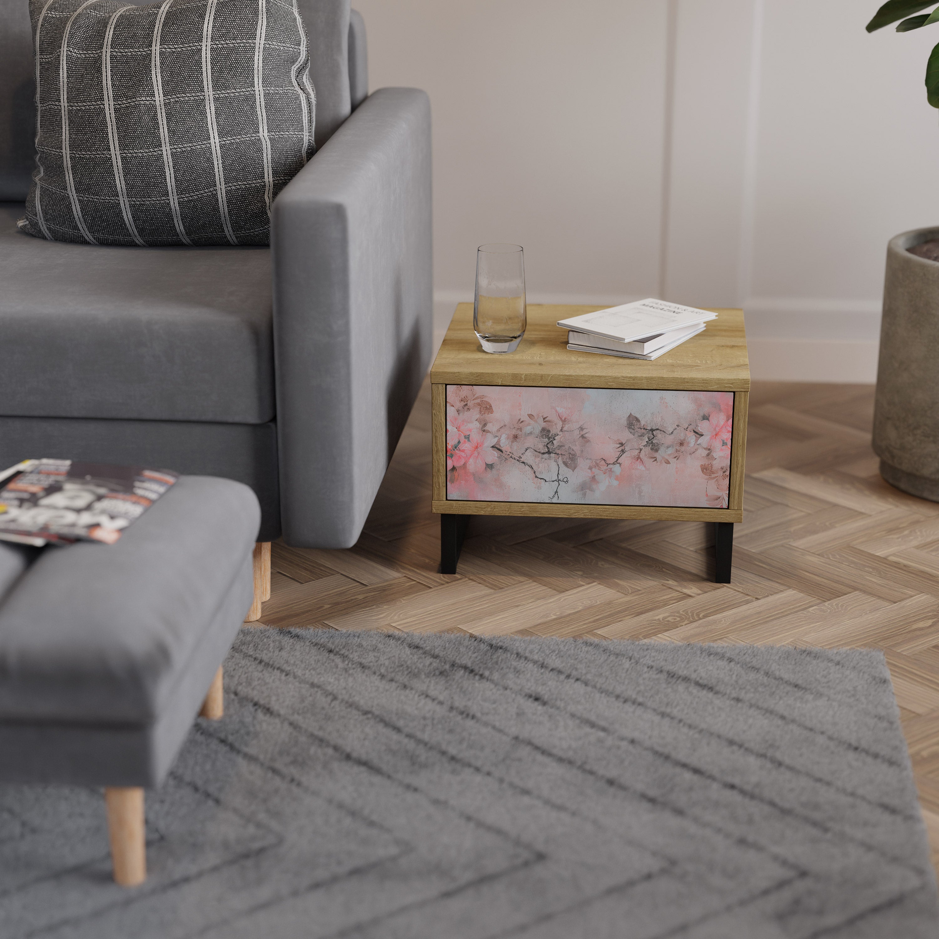 CHERRY BLOSSOM Nachttisch in Eichenoptik