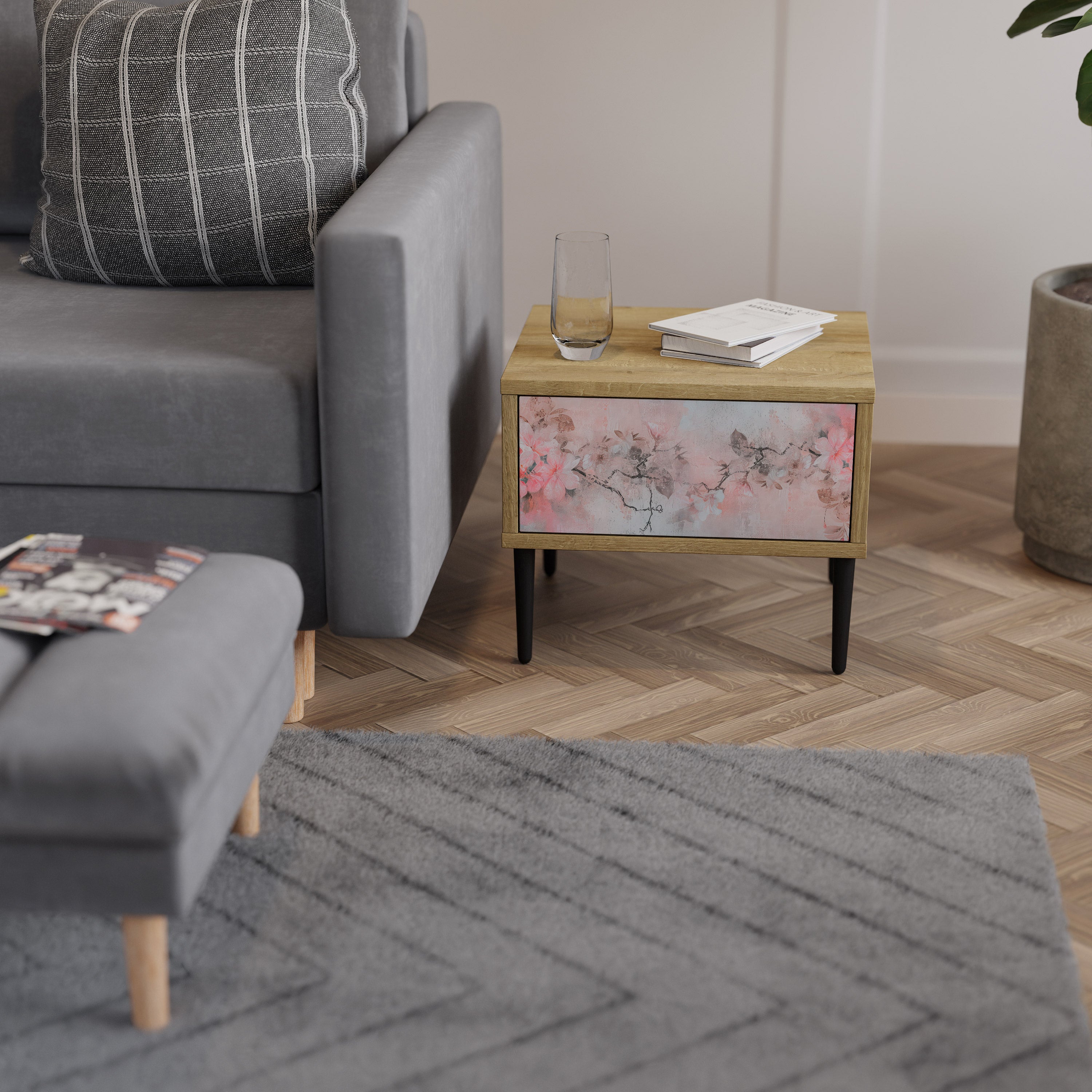 CHERRY BLOSSOM Nachttisch in Eichenoptik
