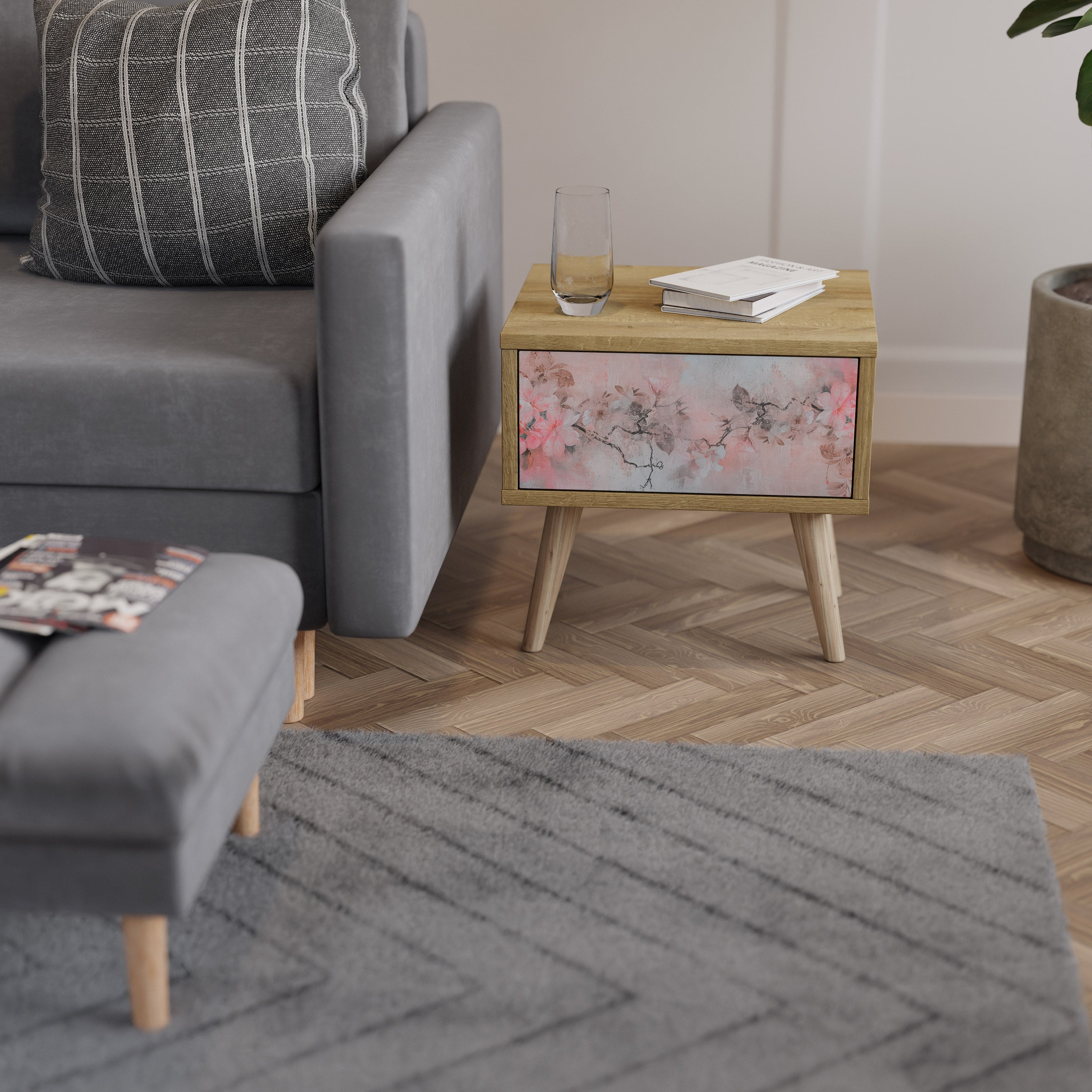 CHERRY BLOSSOM Nachttisch in Eichenoptik