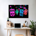 GAMER GLOWING ICONS Selbstklebendes Horizontal-Poster