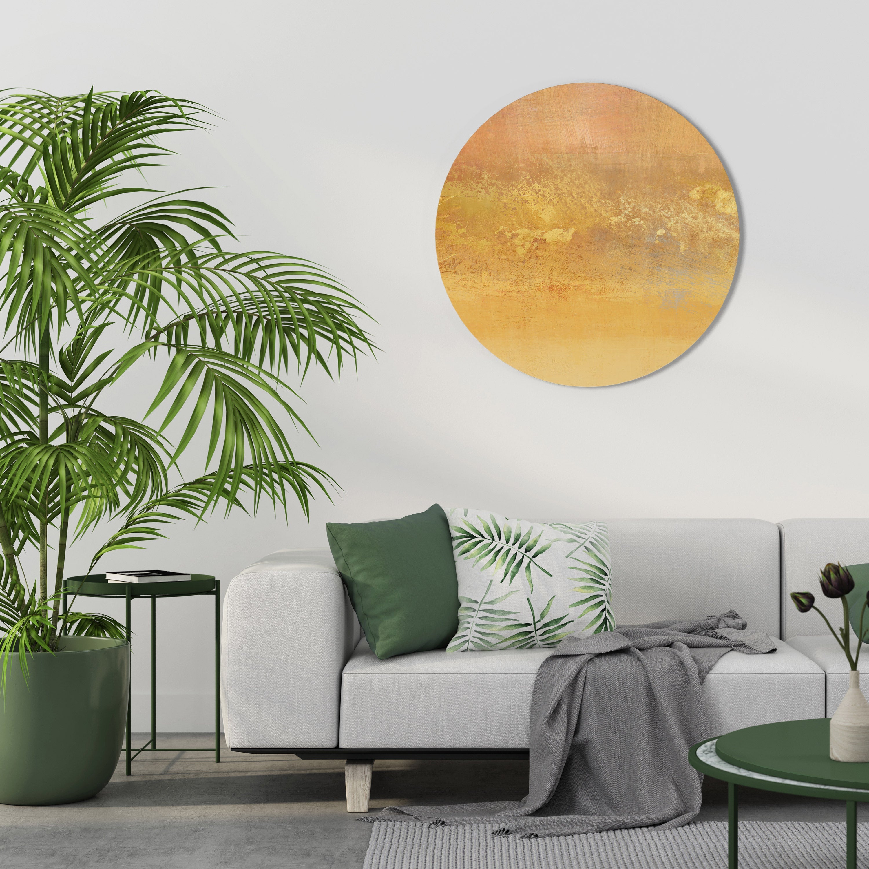 ORANGE IMPRESSION Runde Wandkunst