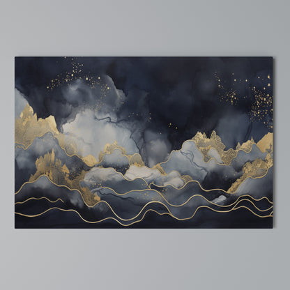 GOLDEN PEAK OF BLUE Horizontal Canvas Print