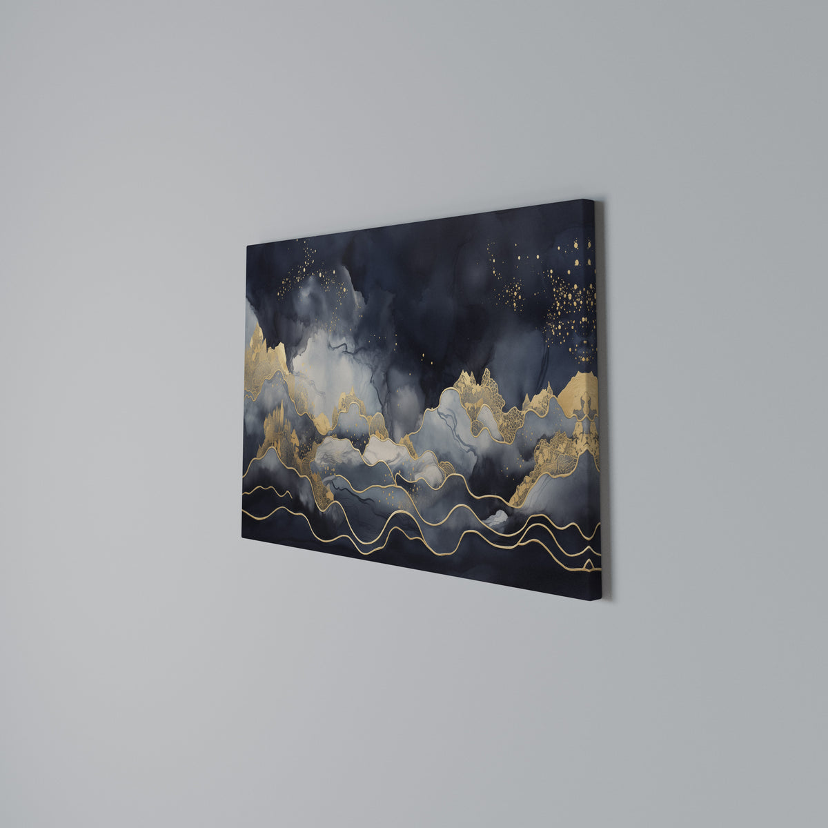 GOLDEN PEAK OF BLUE Horizontal Canvas Print