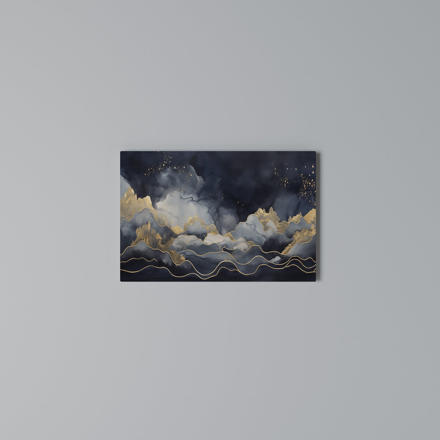 GOLDEN PEAK OF BLUE Horizontal Canvas Print