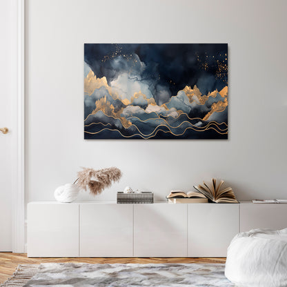 GOLDEN PEAK OF BLUE Horizontal Canvas Print