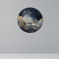 GOLDEN PEAK OF BLUE Round Wall Art