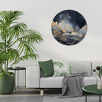 GOLDEN PEAK OF BLUE Round Wall Art