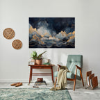 GOLDEN PEAK OF BLUE Selbstklebendes Horizontal-Poster