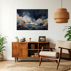 GOLDEN PEAK OF BLUE Selbstklebendes Horizontal-Poster