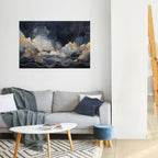 GOLDEN PEAK OF BLUE Selbstklebendes Horizontal-Poster