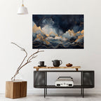 GOLDEN PEAK OF BLUE Selbstklebendes Horizontal-Poster