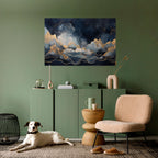 GOLDEN PEAK OF BLUE Selbstklebendes Horizontal-Poster