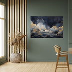 GOLDEN PEAK OF BLUE Selbstklebendes Horizontal-Poster