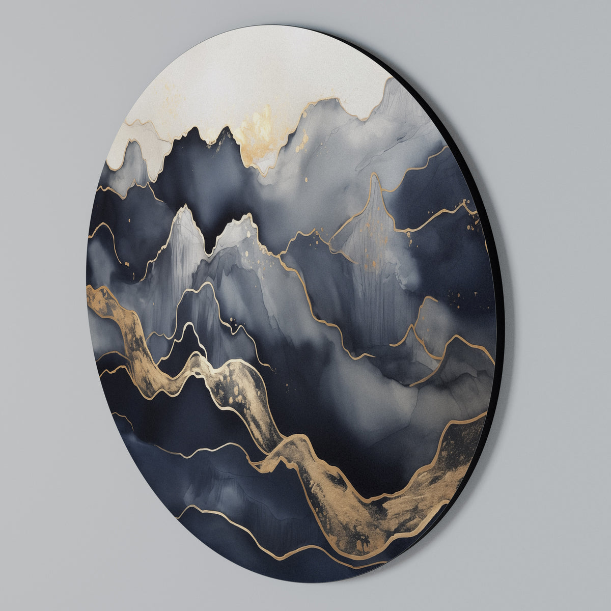 GOLDEN ALPINE BLISS Rundes Wandbild