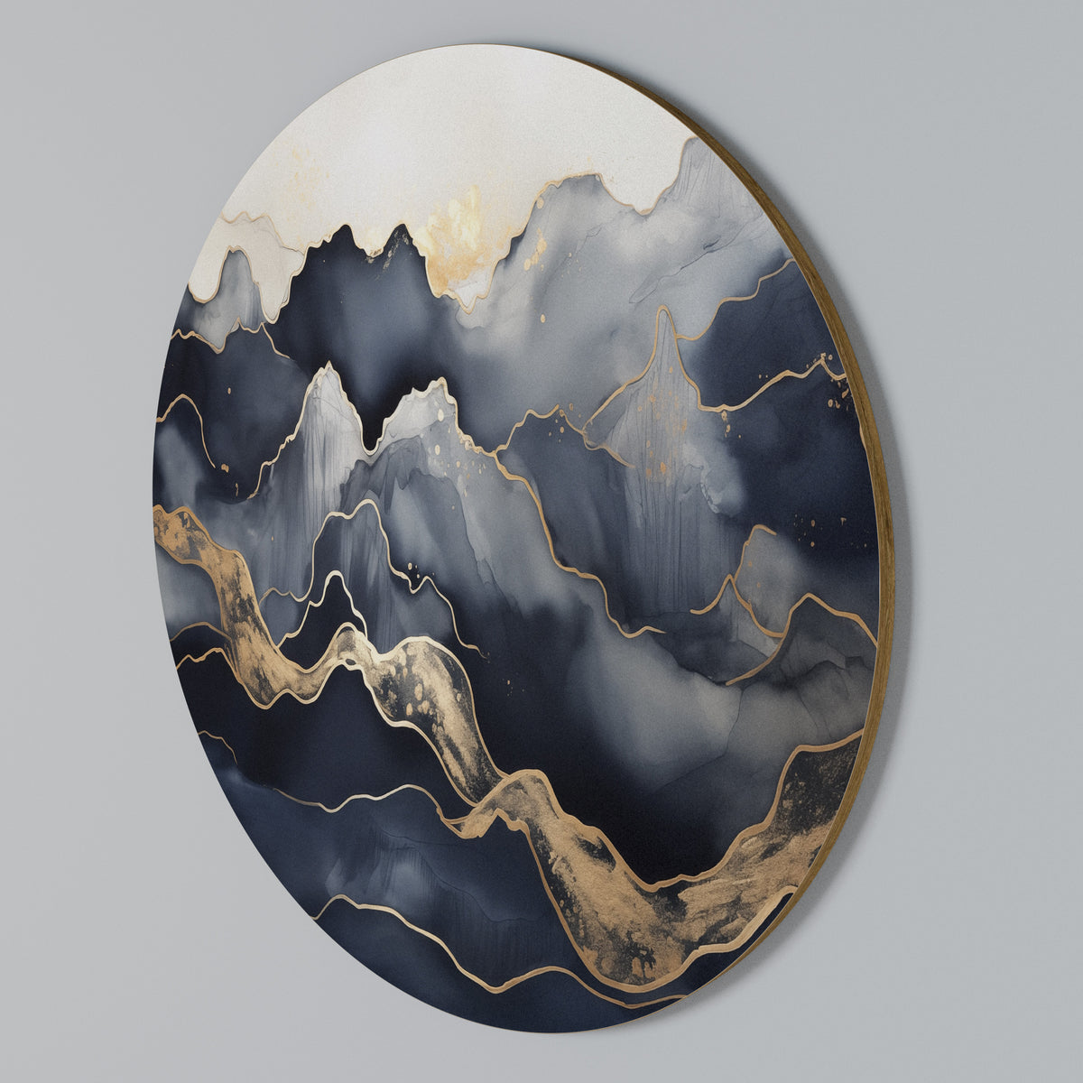 GOLDEN ALPINE BLISS Rundes Wandbild