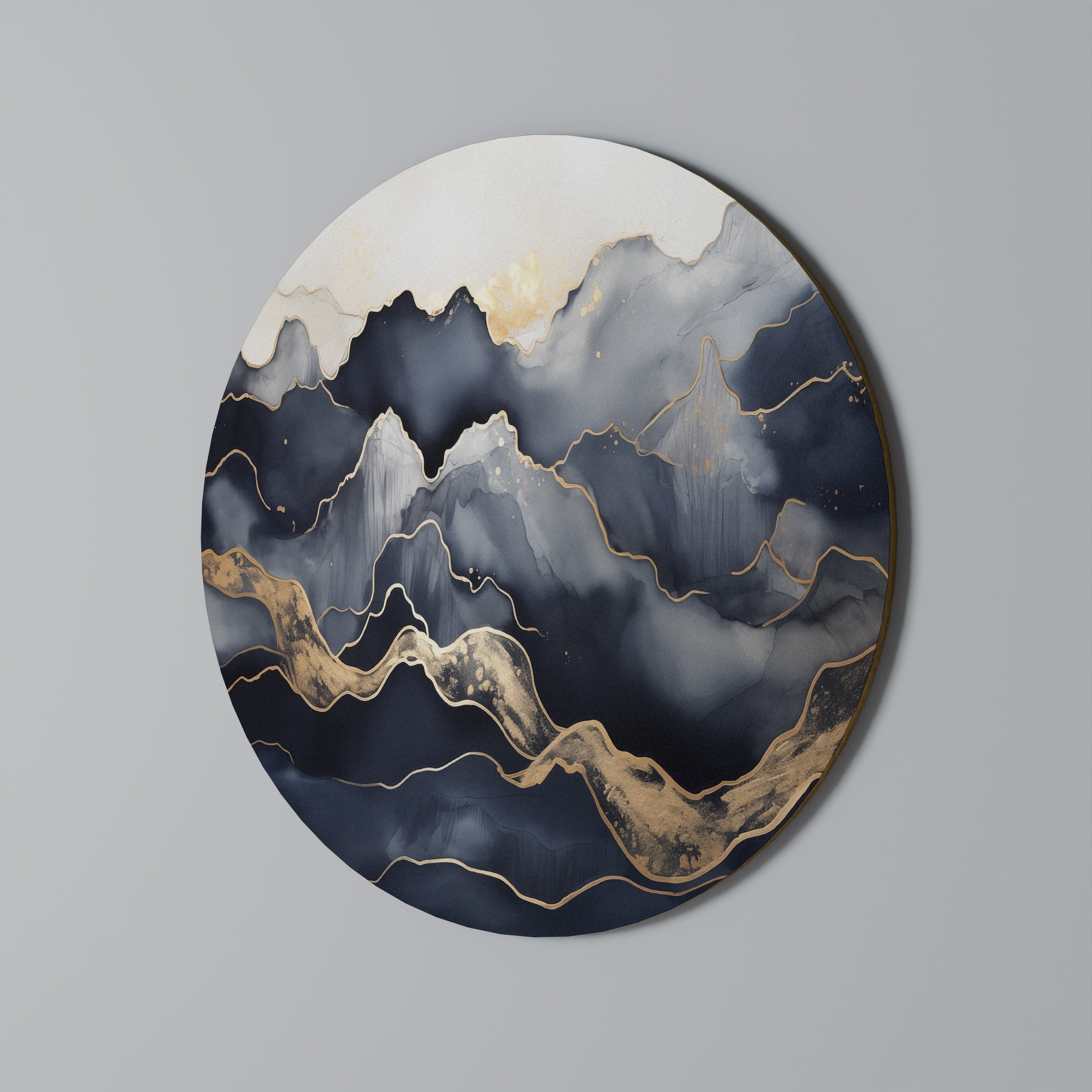 GOLDEN ALPINE BLISS Runde Wandkunst