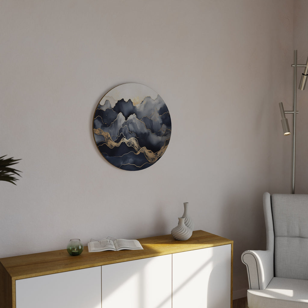 GOLDEN ALPINE BLISS Runde Wandkunst