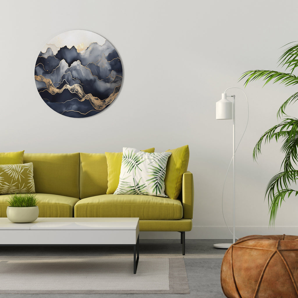 GOLDEN ALPINE BLISS Runde Wandkunst