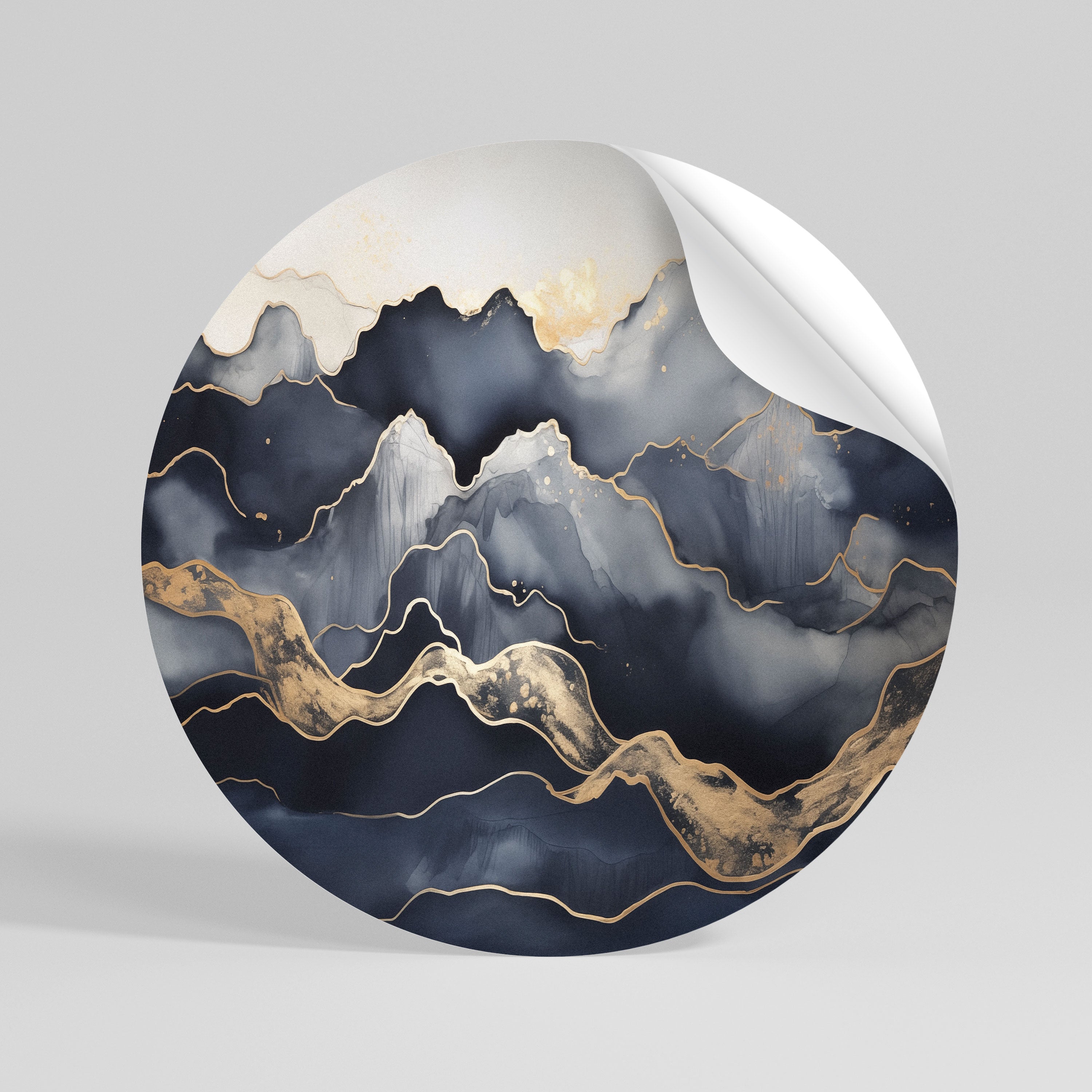 GOLDEN ALPINE BLISS Runder Wandsticker zum Abziehen und Aufkleben