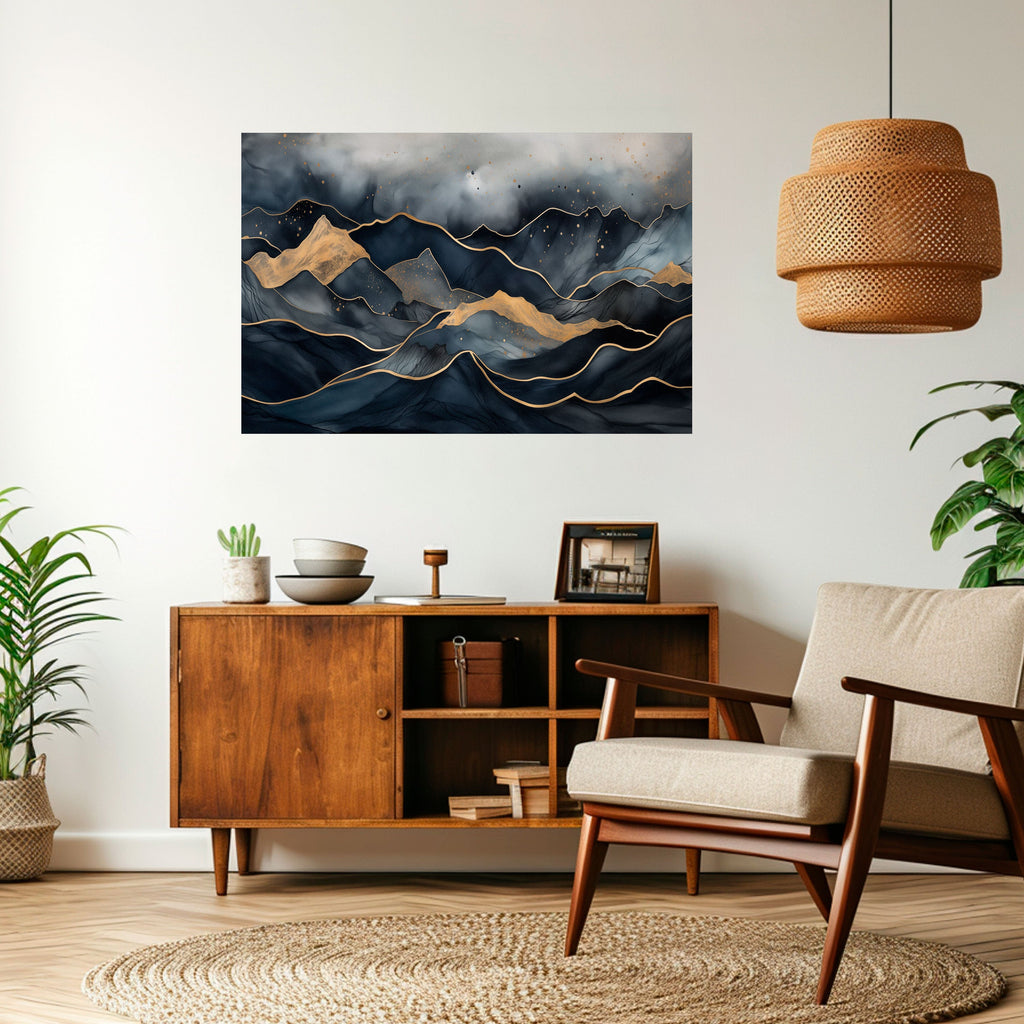 GOLDEN SUMMIT SERENITY Horizontales Poster zum Abziehen und Aufkleben