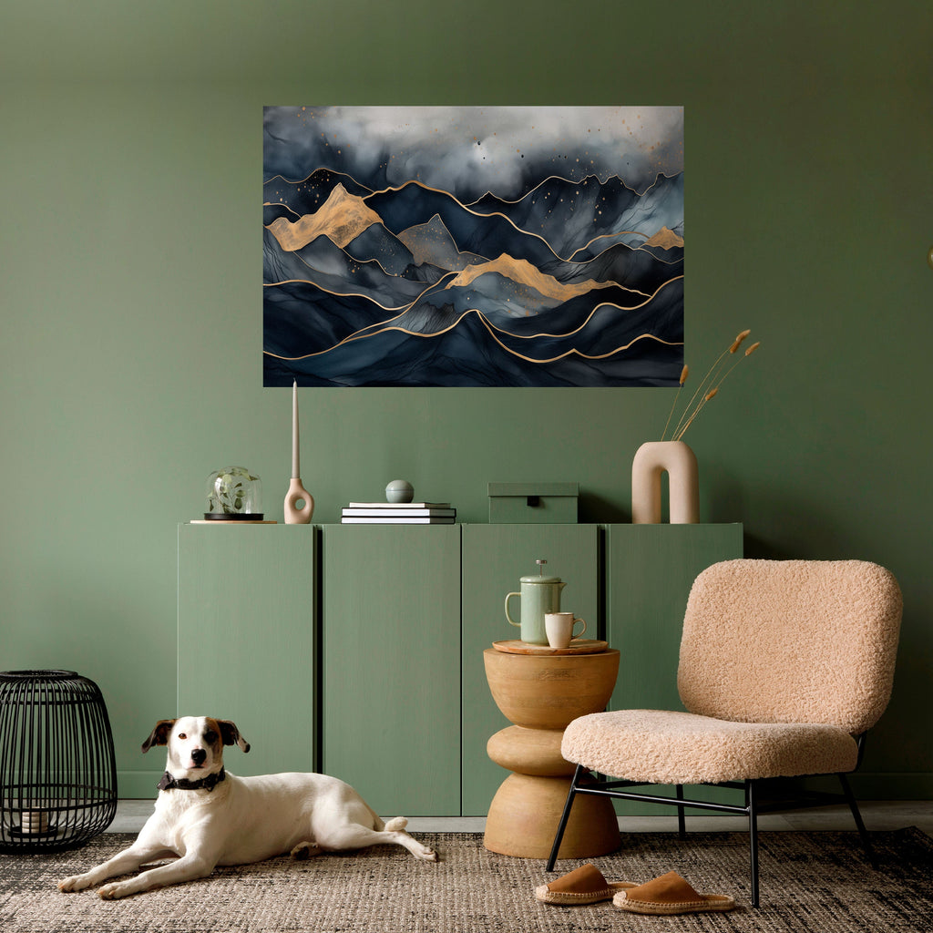 GOLDEN SUMMIT SERENITY Horizontales Poster zum Abziehen und Aufkleben