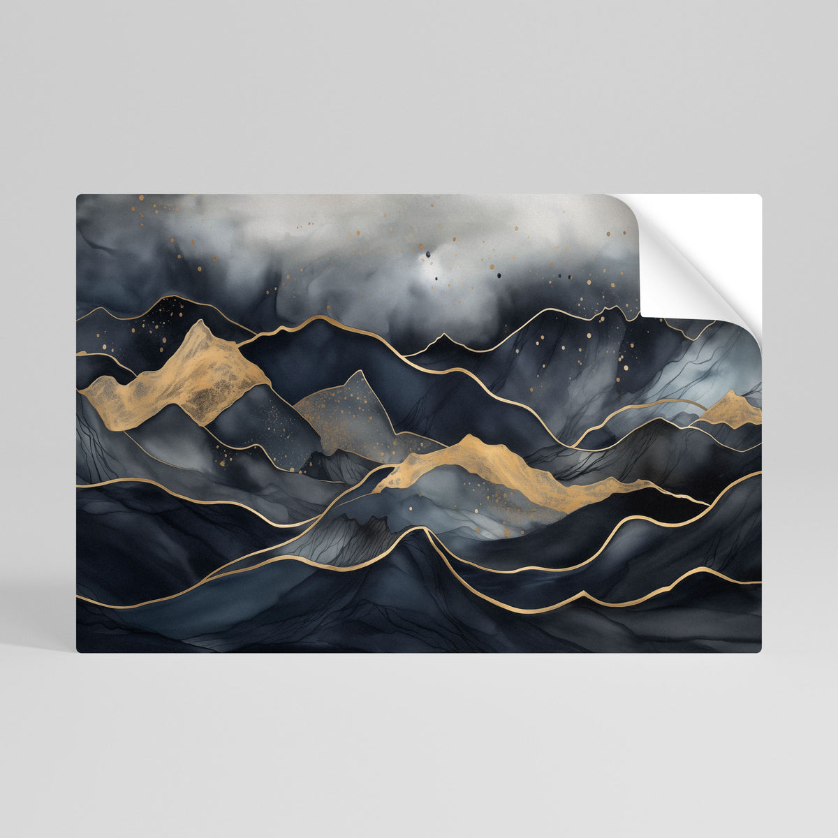 GOLDEN SUMMIT SERENITY Selbstklebendes Horizontal-Poster