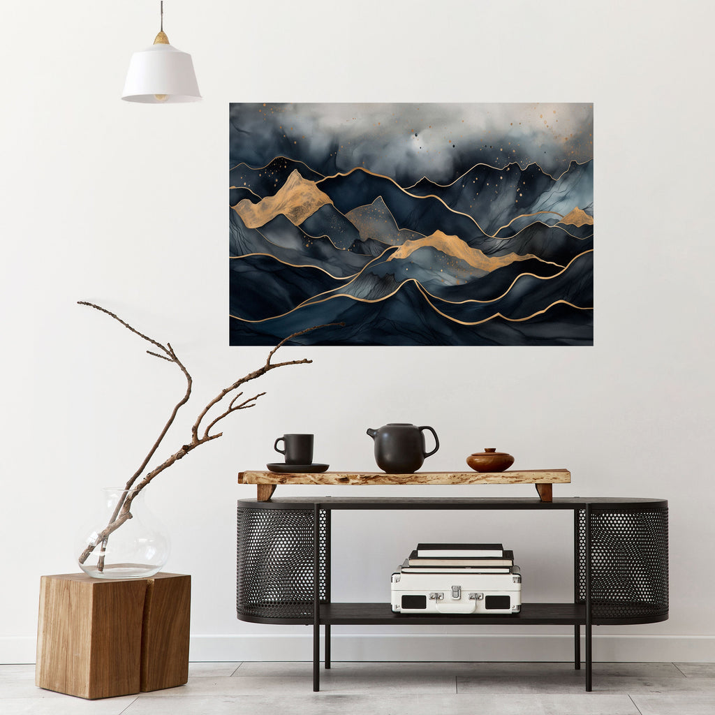 GOLDEN SUMMIT SERENITY Horizontales Poster zum Abziehen und Aufkleben