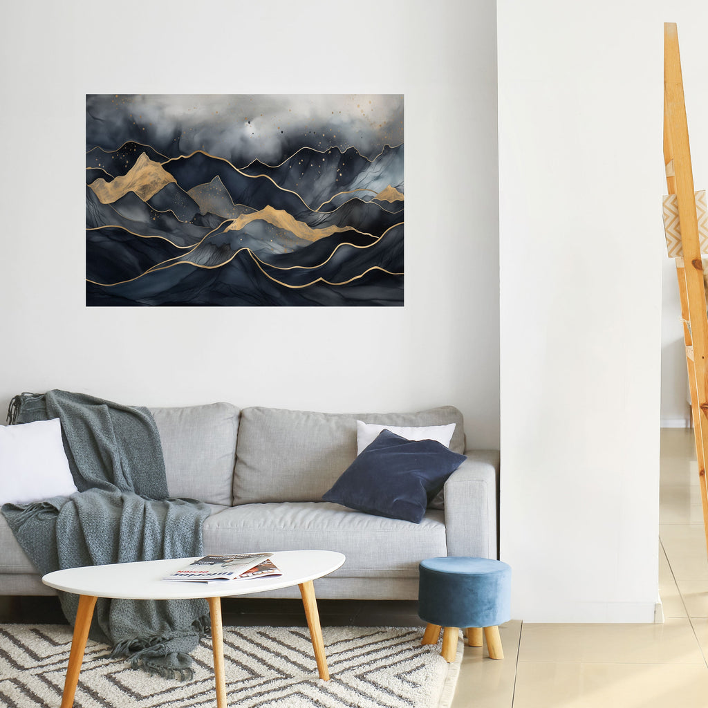 GOLDEN SUMMIT SERENITY Horizontales Poster zum Abziehen und Aufkleben