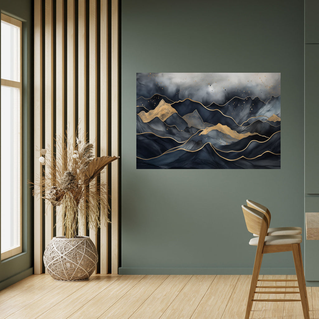 GOLDEN SUMMIT SERENITY Horizontales Poster zum Abziehen und Aufkleben