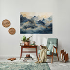 GOLDEN MOUNTAIN FOG Selbstklebendes Horizontal-Poster