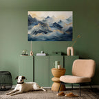 GOLDEN MOUNTAIN FOG Selbstklebendes Horizontal-Poster