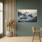 GOLDEN MOUNTAIN FOG Selbstklebendes Horizontal-Poster