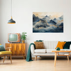 GOLDEN MOUNTAIN FOG Selbstklebendes Horizontal-Poster