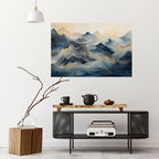 GOLDEN MOUNTAIN FOG Selbstklebendes Horizontal-Poster