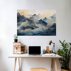 GOLDEN MOUNTAIN FOG Selbstklebendes Horizontal-Poster