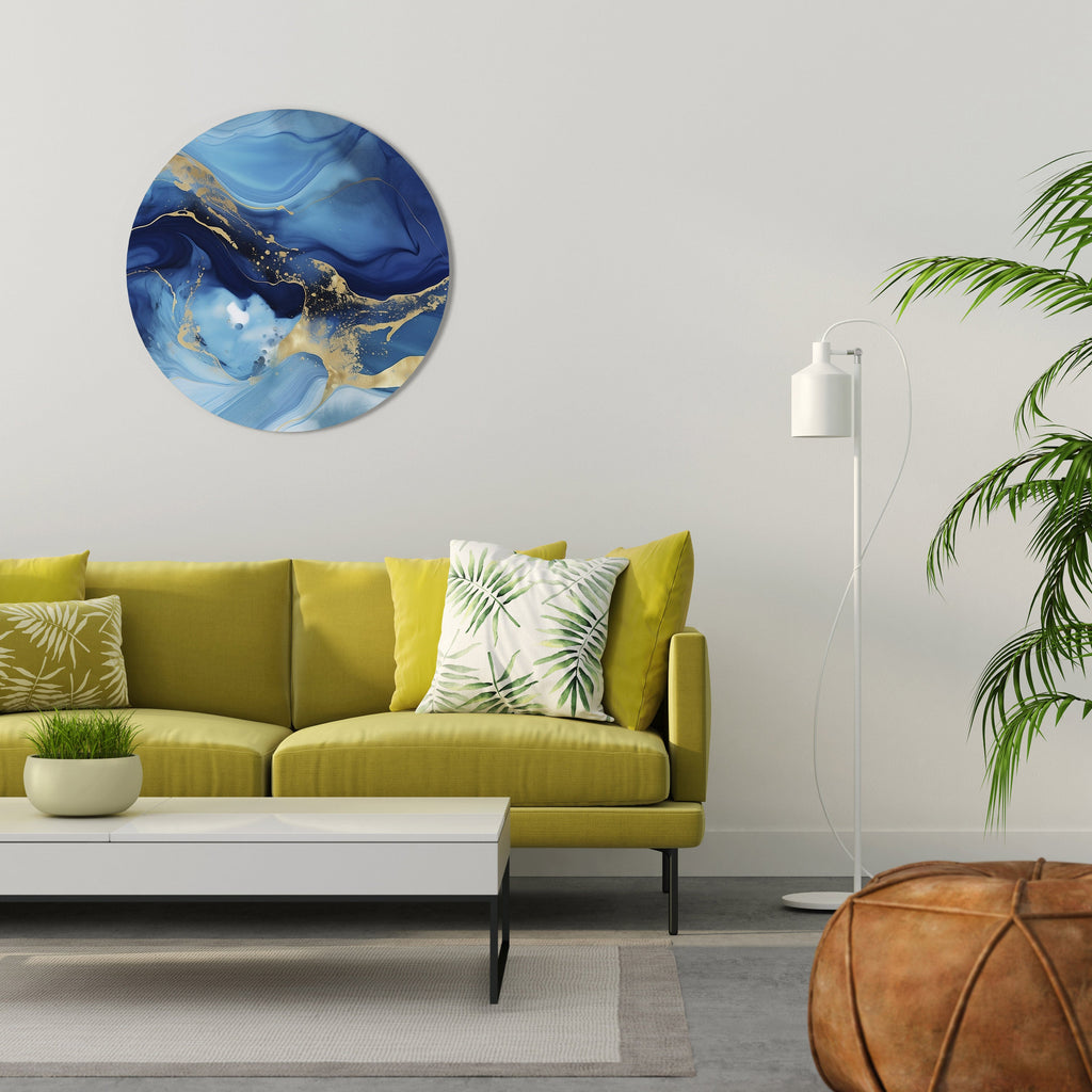 AZURE DREAMSCAPE Runde Wandkunst