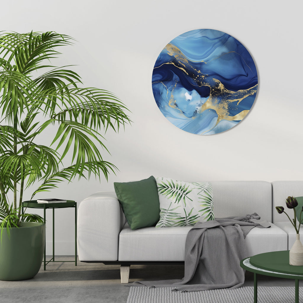AZURE DREAMSCAPE Runde Wandkunst