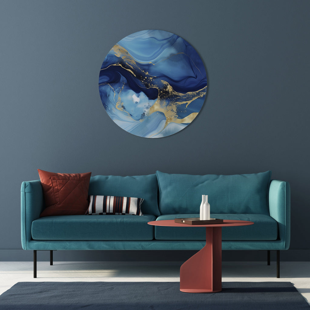 AZURE DREAMSCAPE Runde Wandkunst