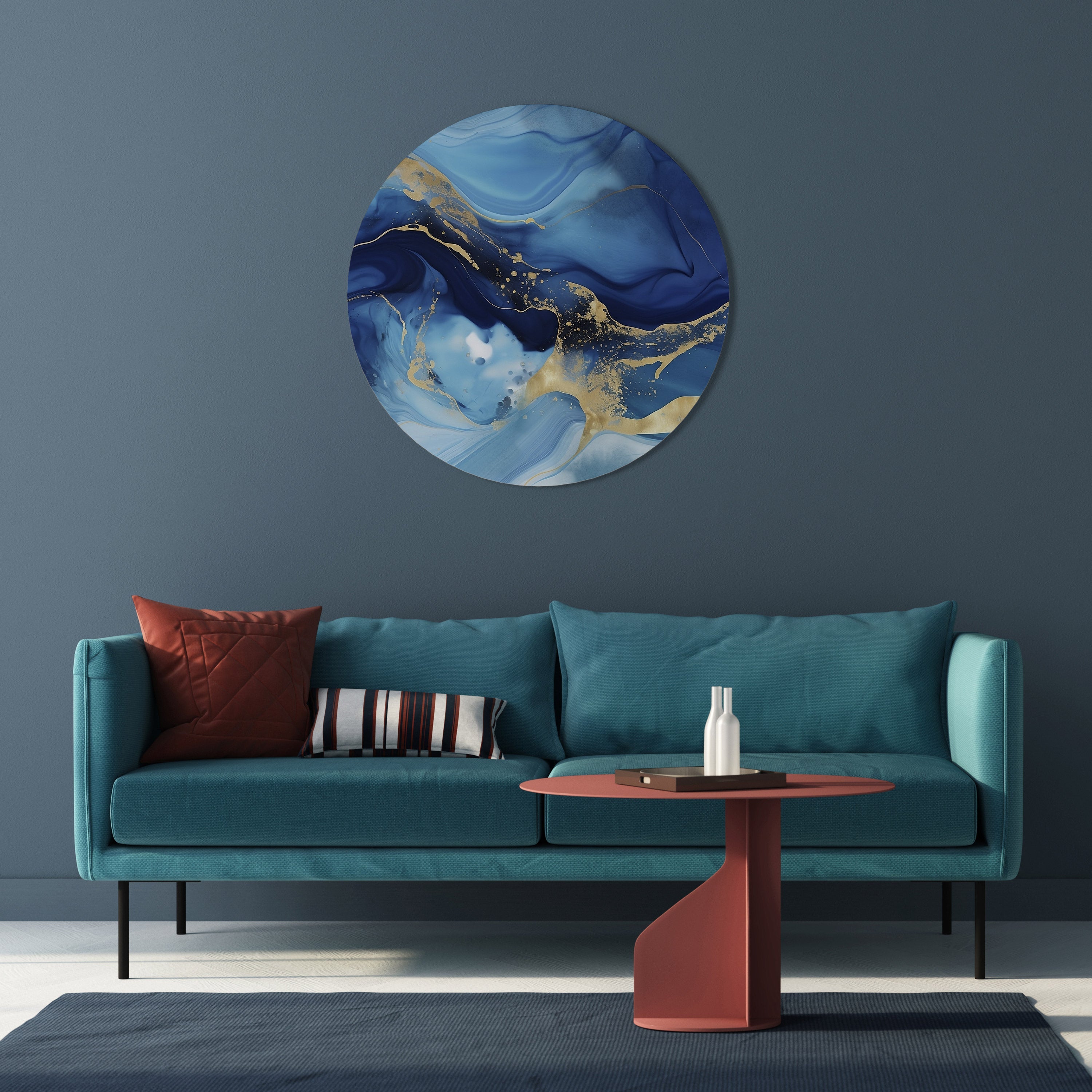AZURE DREAMSCAPE Runde Wandkunst