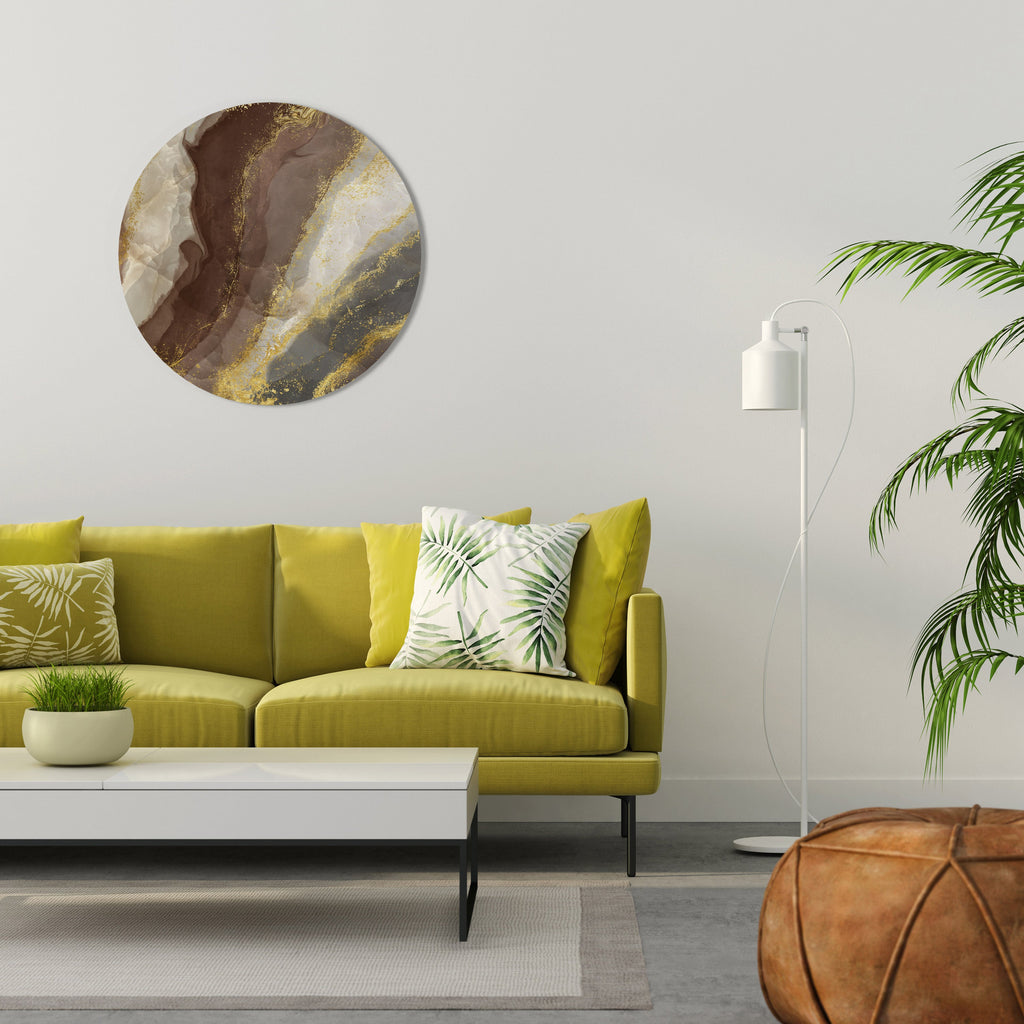 Runde Wandkunst „Marmorierte Eleganz“