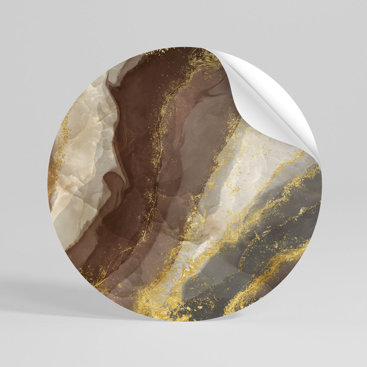 MARBLED ELEGANCE Runder Wandsticker zum Abziehen und Aufkleben