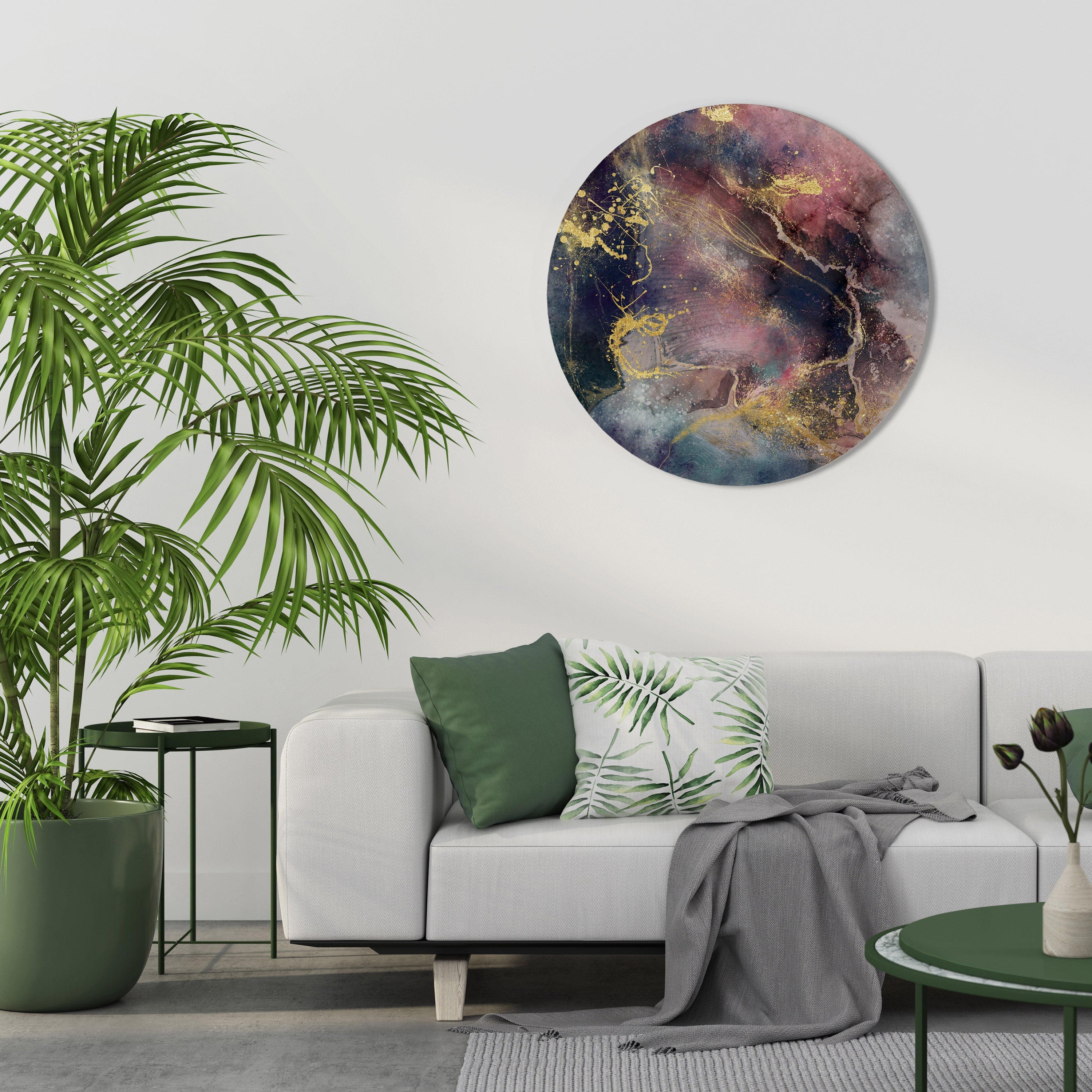 GALAXY GOLDEN DUST Runde Wandkunst