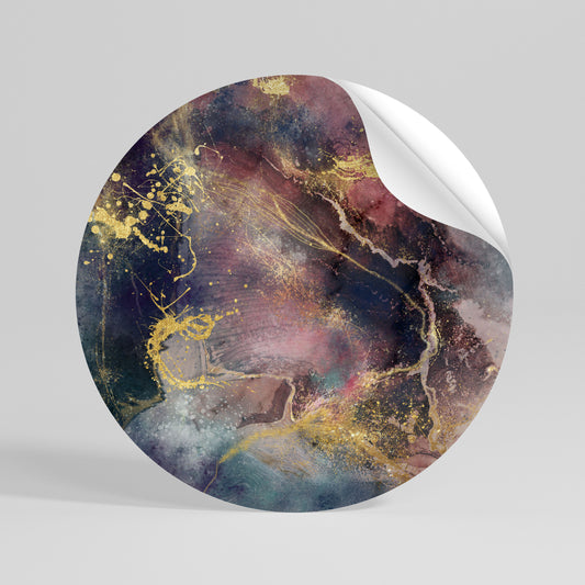 GALAXY GOLDEN DUST Runder Wandsticker zum Abziehen und Aufkleben