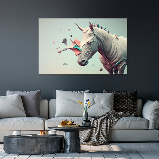 FUTURISTIC HORSE Horizontal Canvas Print