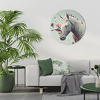 FUTURISTIC HORSE Round Wall Art