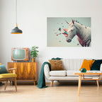 FUTURISTIC HORSE Selbstklebendes Horizontal-Poster