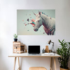 FUTURISTIC HORSE Selbstklebendes Horizontal-Poster