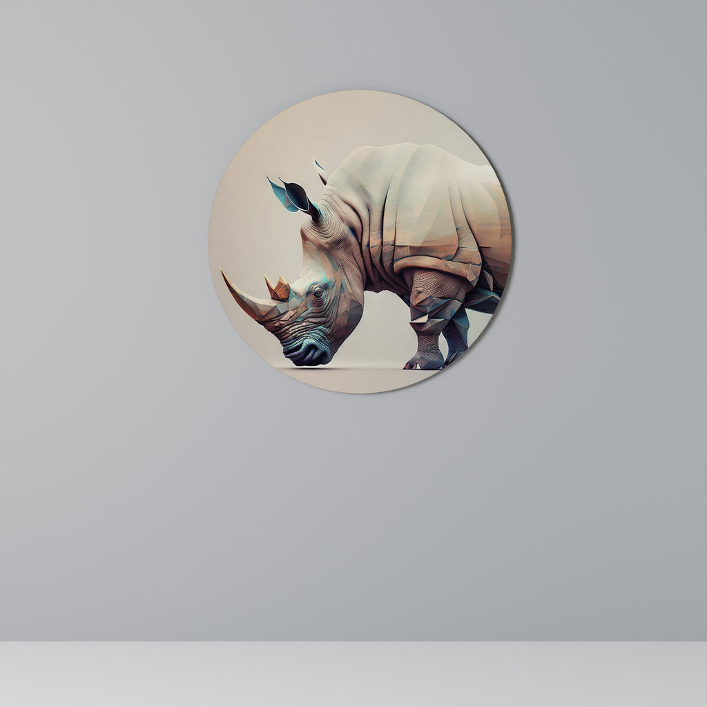 FUTURISTISCHES NASHORN Runde Wandkunst