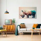 FUTURISTIC RHINO Selbstklebendes Horizontal-Poster